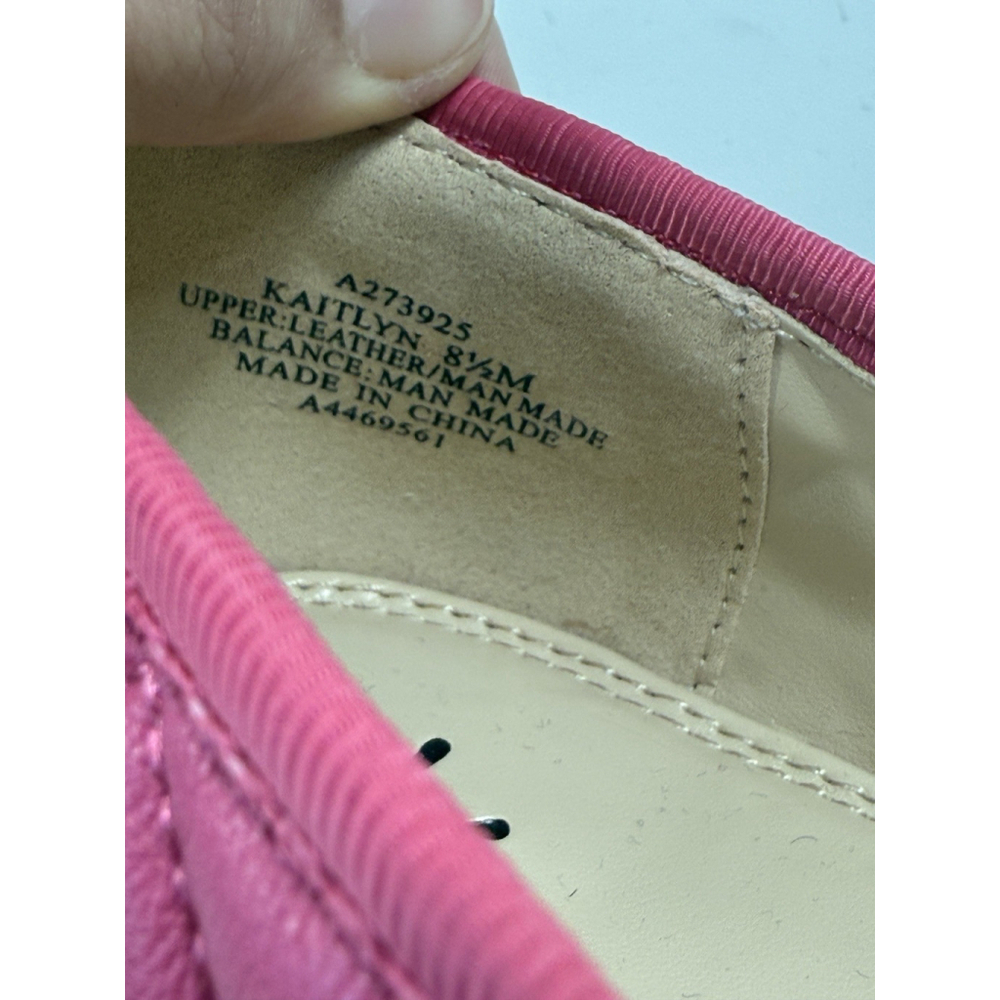Isaac Mizrahi Live Kaitlyn Quilted Leather Flats Size 8.5 Pink Shoes - Picture 6 of 15